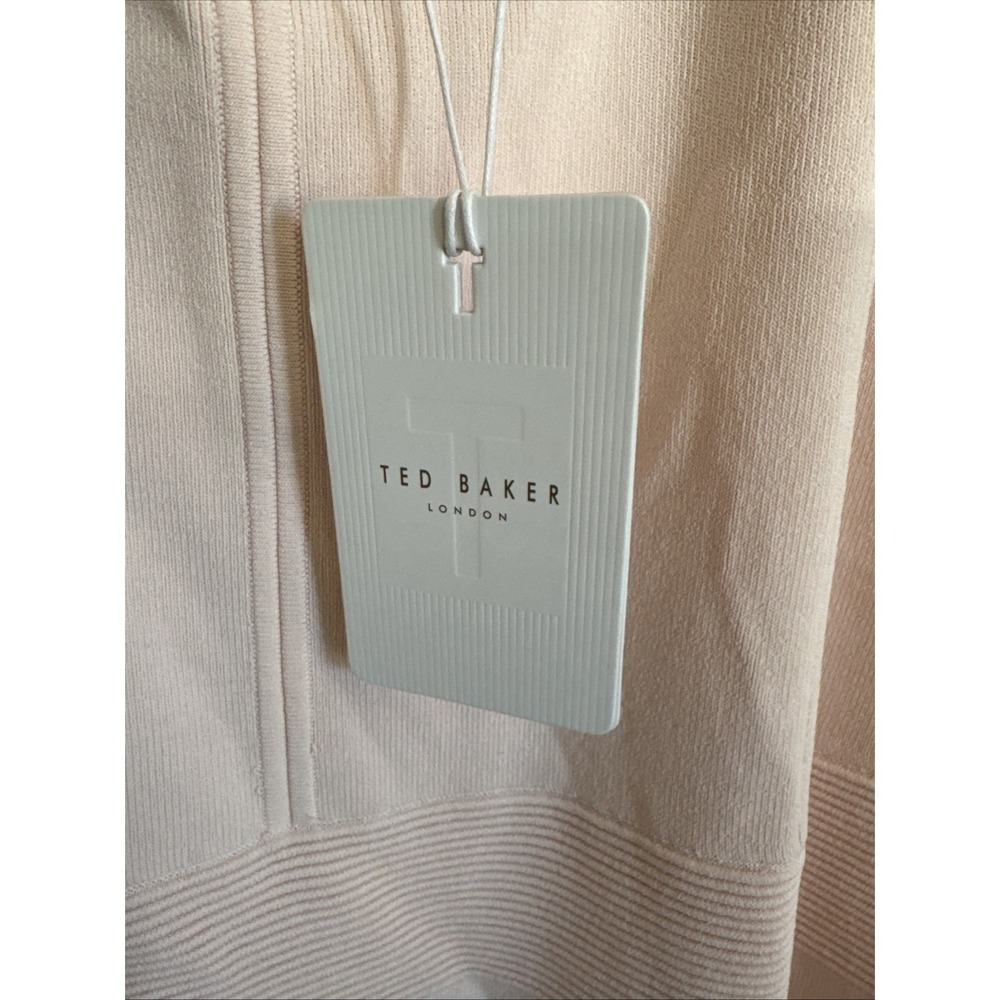 Ted Baker NWT $325 Full Needle Stitch Detailed Hem Mini Dress Size 6 Light Pink - Picture 8 of 13